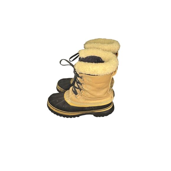 Sorel Caribou Waterproof Snow Boots Sherpa Lined Duck Boots Beige Black Mens main image 6